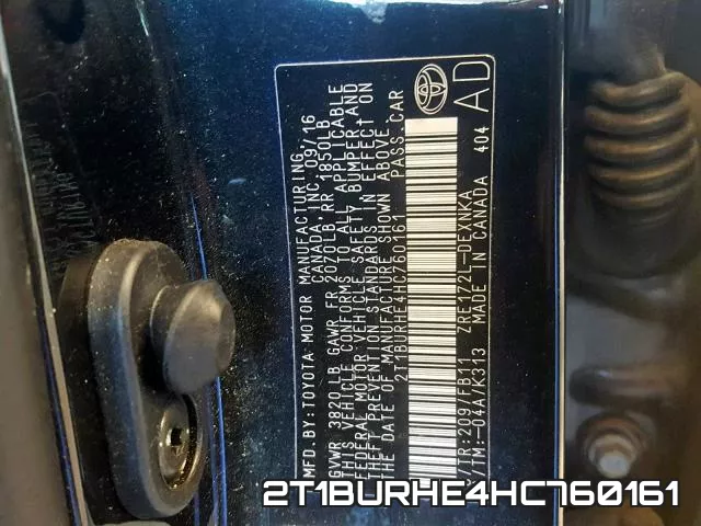 2T1BURHE4HC760161 фото 2