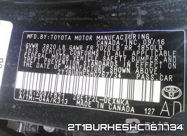 2T1BURHE5HC767734 фото 10