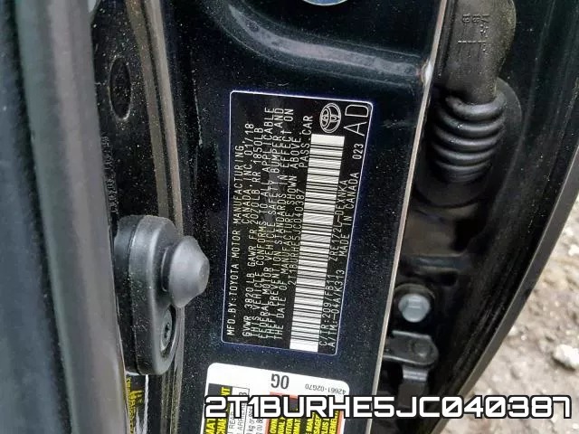 2T1BURHE5JC040387 фото 2