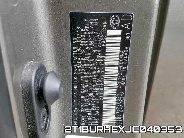 2T1BURHEXJC040353 фото 2