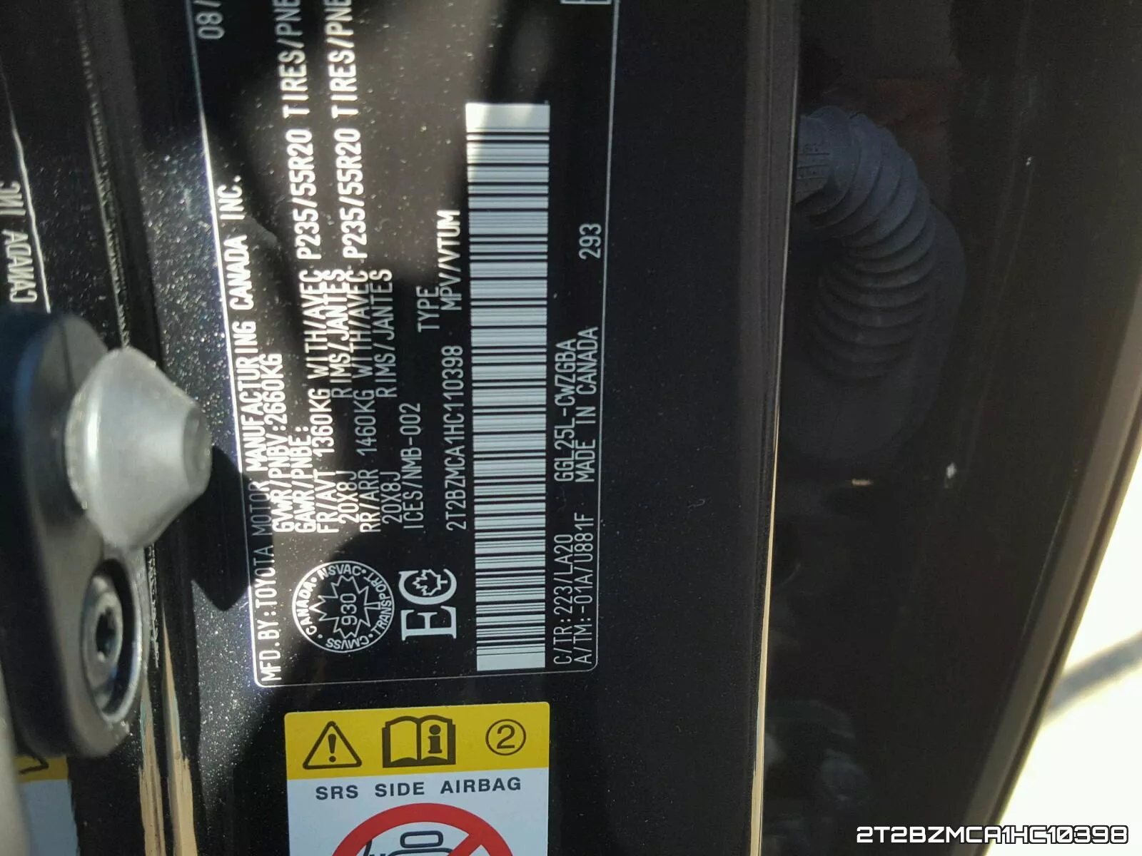 2T2BZMCA1HC10398 фото 2