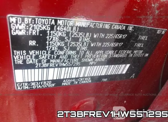 2T3BFREV1HW557295 фото 9