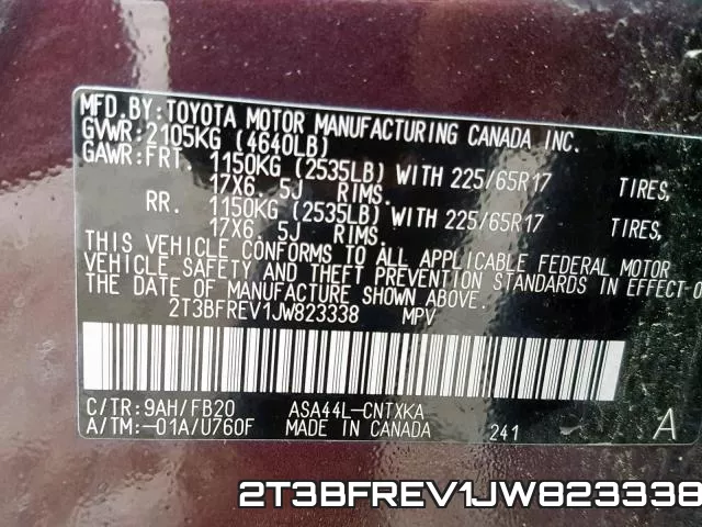 2T3BFREV1JW823338 фото 2