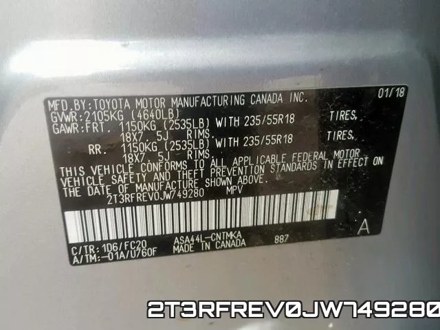2T3RFREV0JW749280 фото 2