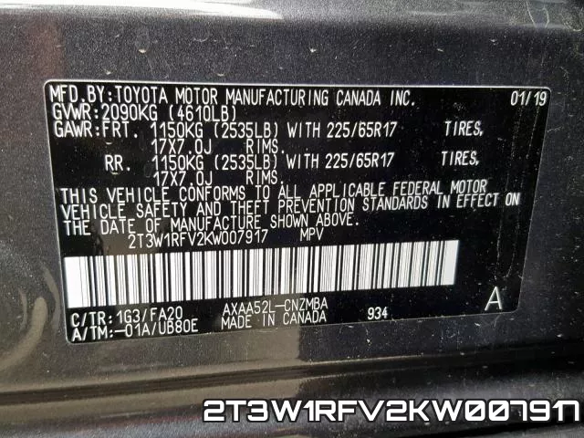 2T3W1RFV2KW007917 фото 2