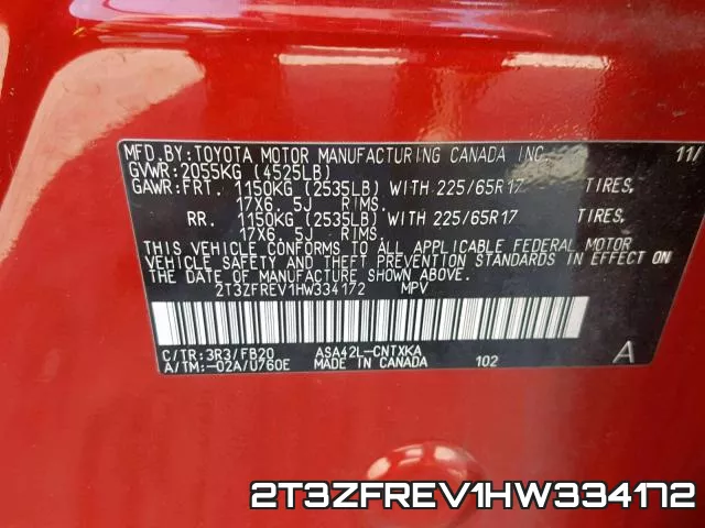 2T3ZFREV1HW334172 фото 2