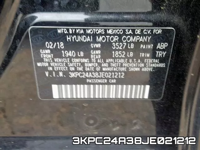 3KPC24A38JE021212 фото 2