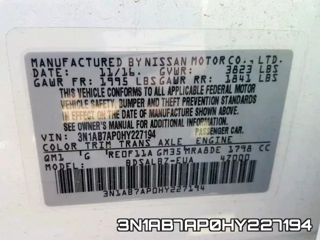 3N1AB7AP0HY227194 фото 2