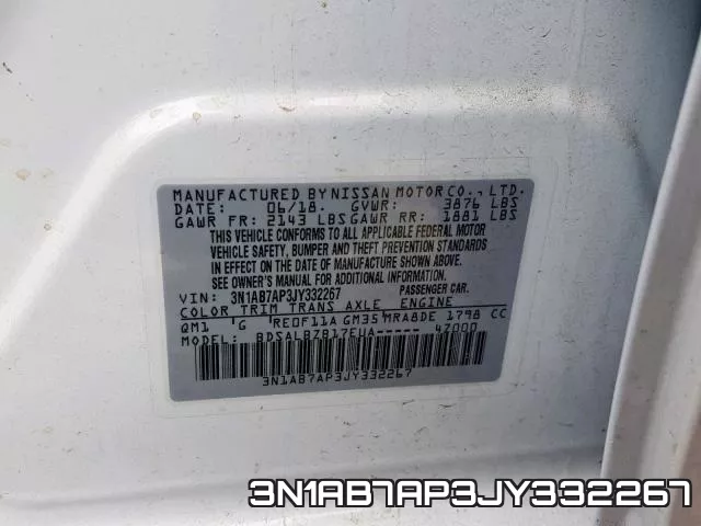 3N1AB7AP3JY332267 фото 2