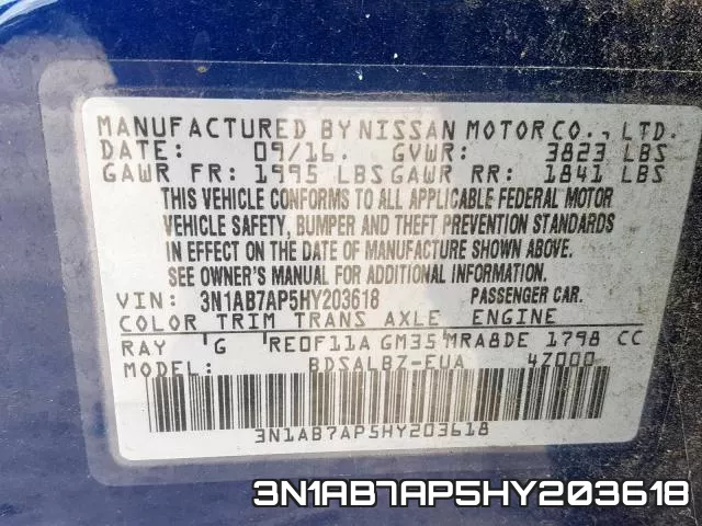 3N1AB7AP5HY203618 фото 2