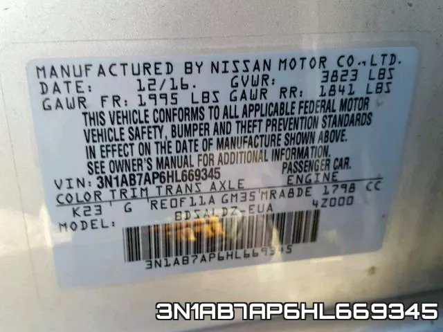 3N1AB7AP6HL669345 фото 2
