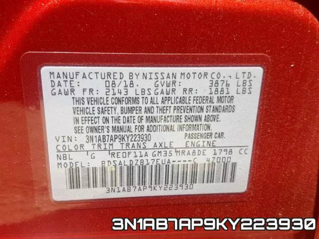 3N1AB7AP9KY223930 фото 2