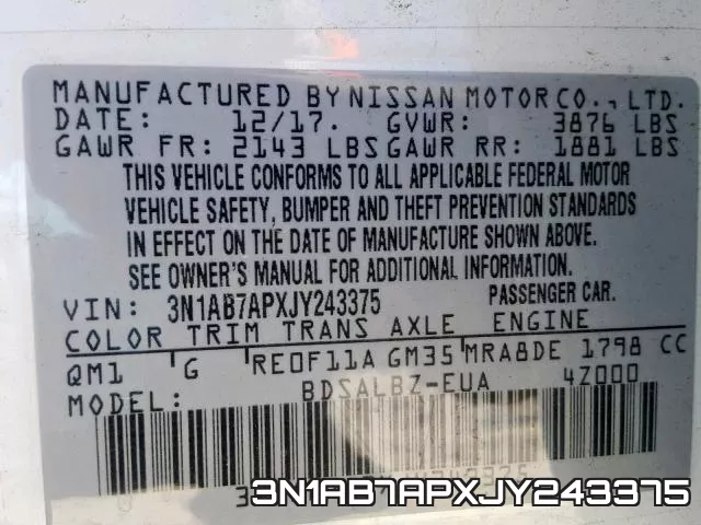 3N1AB7APXJY243375 фото 2