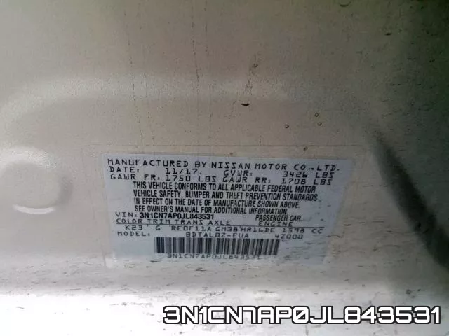3N1CN7AP0JL843531 фото 2