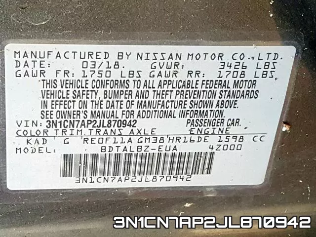 3N1CN7AP2JL870942 фото 2