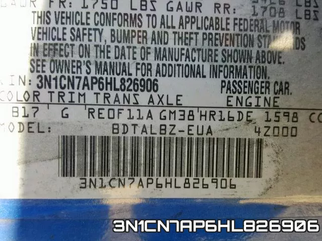 3N1CN7AP6HL826906 фото 2