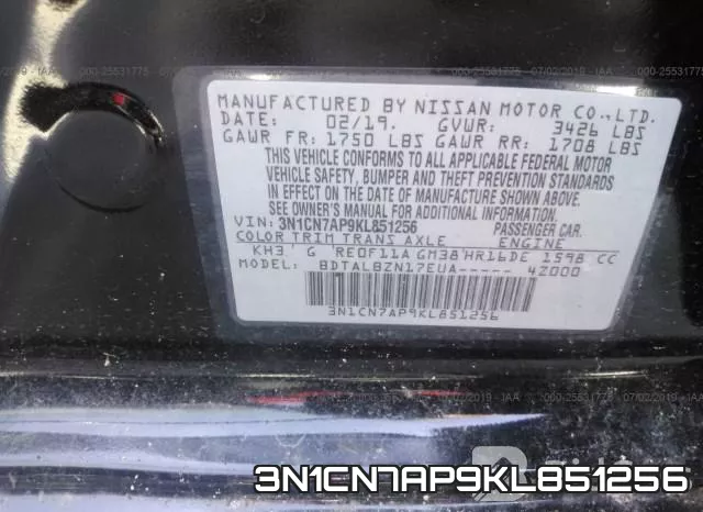 3N1CN7AP9KL851256 фото 10