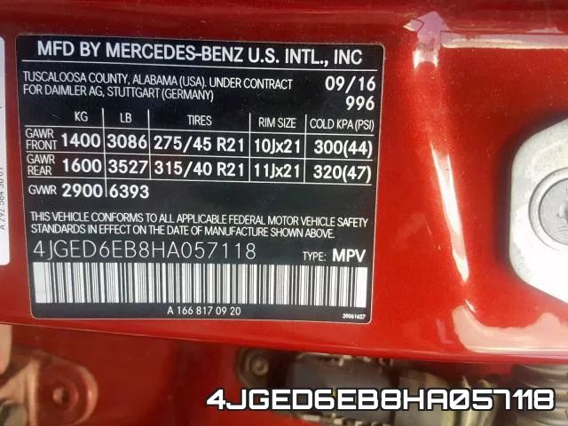 4JGED6EB8HA057118 фото 2