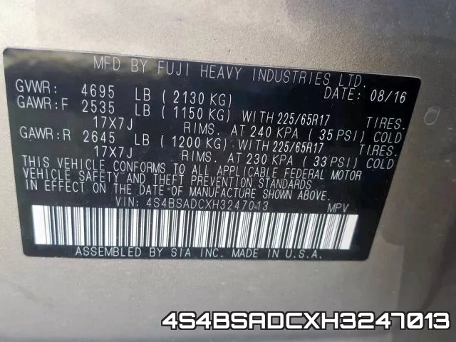 4S4BSADCXH3247013 фото 2