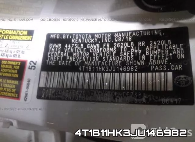 4T1B11HK3JU146982 фото 9