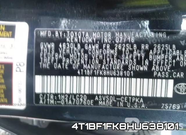 4T1BF1FK8HU638101 фото 10