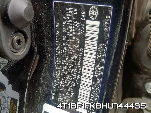 4T1BF1FK8HU744435 фото 2
