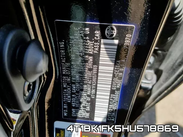 4T1BK1FK5HU578869 фото 2