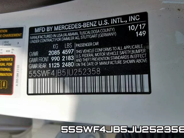 55SWF4JB5JU252358 фото 2
