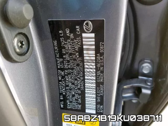 58ABZ1B19KU038711 фото 2