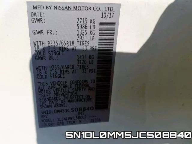 5N1DL0MM5JC508840 фото 2