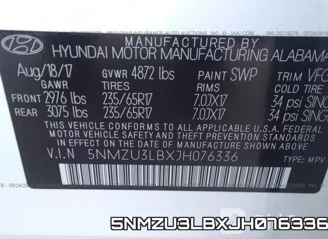5NMZU3LBXJH076336 фото 10