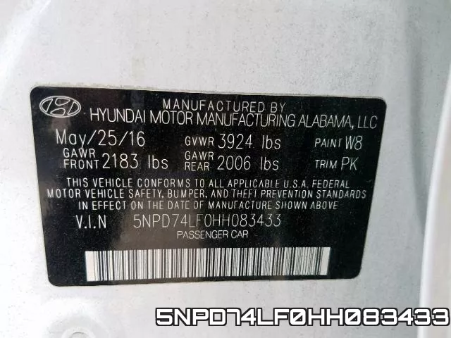 5NPD74LF0HH083433 фото 2