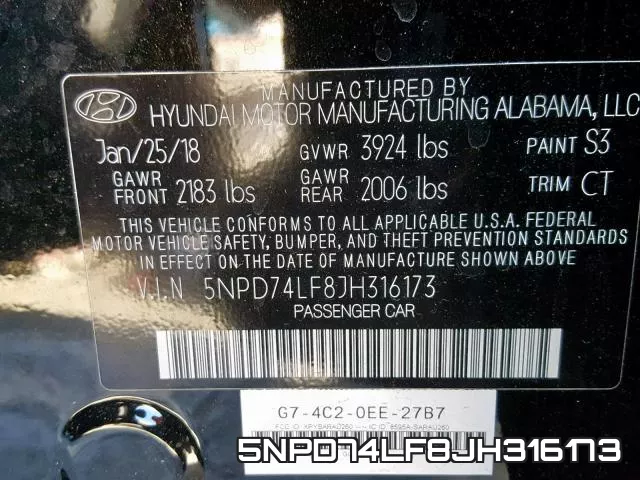 5NPD74LF8JH316173 фото 2