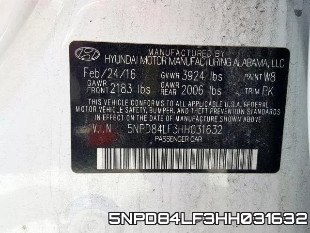 5NPD84LF3HH031632 фото 2