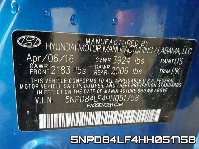 5NPD84LF4HH051758 фото 2