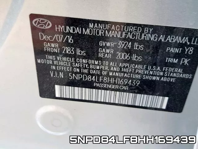 5NPD84LF8HH169439 фото 2