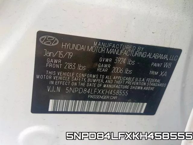5NPD84LFXKH458555 фото 2