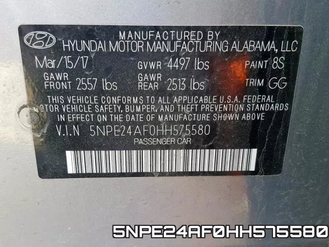 5NPE24AF0HH575580 фото 2