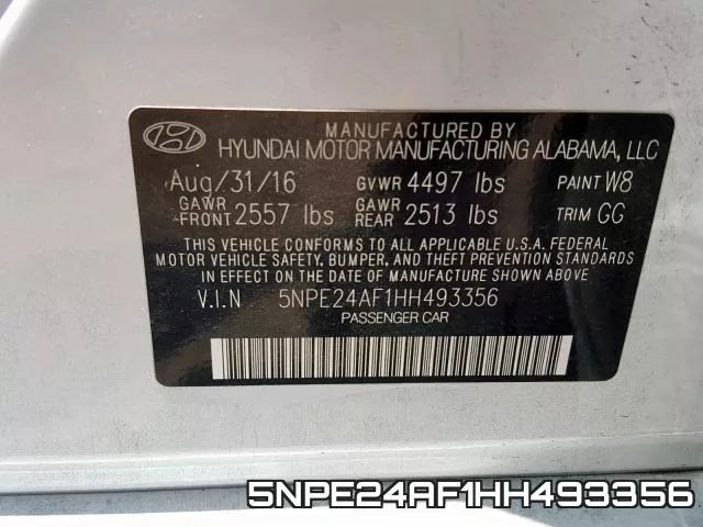 5NPE24AF1HH493356 фото 2