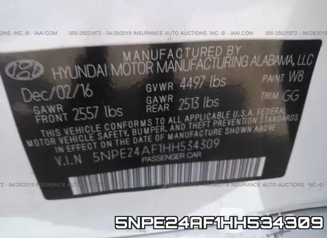 5NPE24AF1HH534309 фото 10