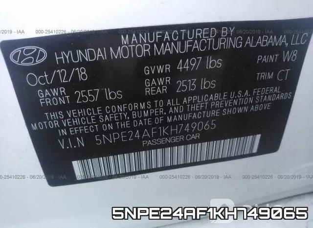 5NPE24AF1KH749065 фото 10