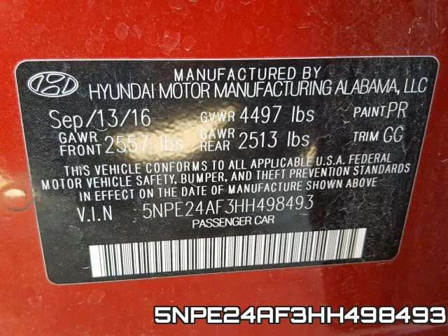 5NPE24AF3HH498493 фото 2