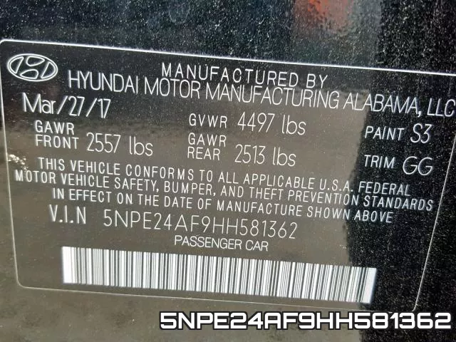 5NPE24AF9HH581362 фото 2