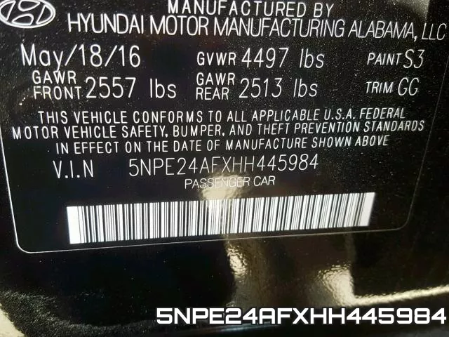5NPE24AFXHH445984 фото 2