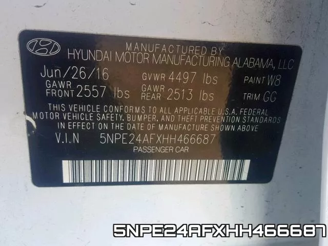 5NPE24AFXHH466687 фото 2