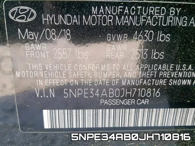 5NPE34AB0JH710816 фото 2