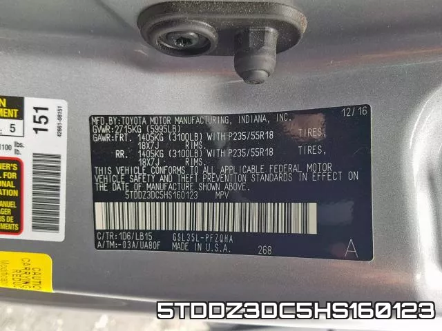 5TDDZ3DC5HS160123 фото 2