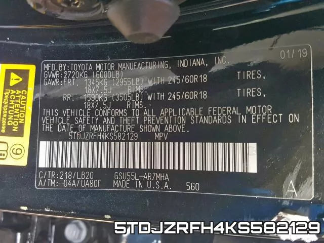 5TDJZRFH4KS582129 фото 2