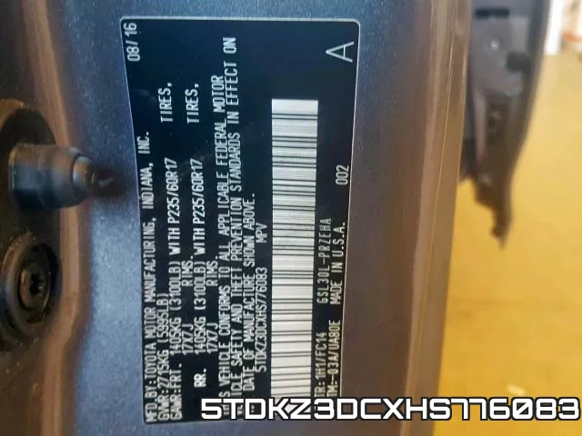 5TDKZ3DCXHS776083 фото 2