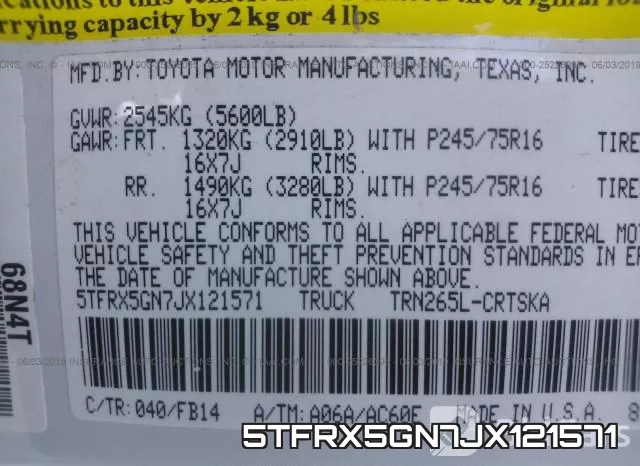 5TFRX5GN7JX121571 фото 10
